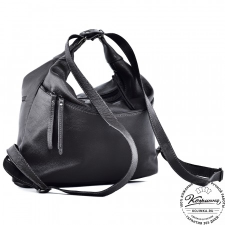  Женская кожаная сумка-трансформер "Ливадия" (черная)